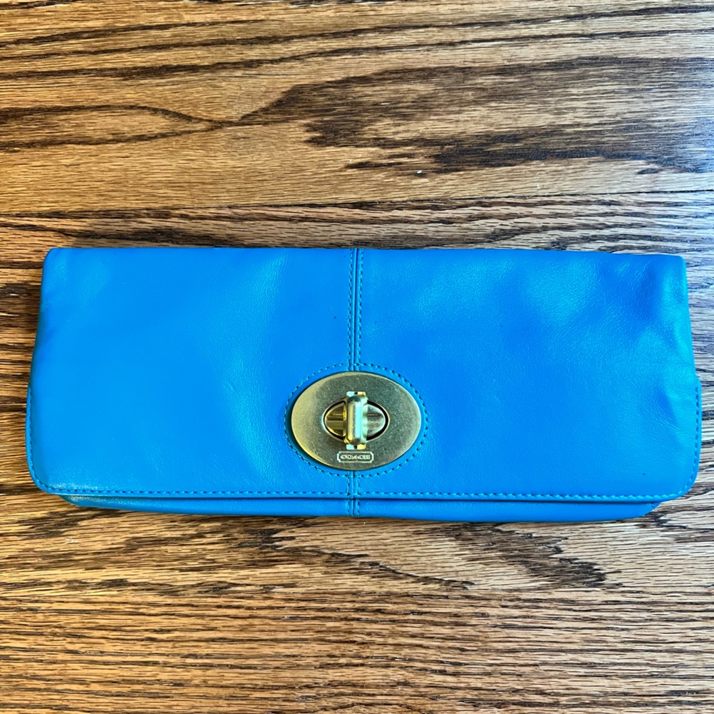 Coach Clutch - Teal/Turquoise